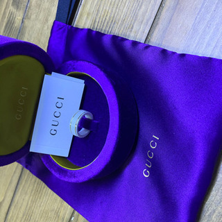 未使用美品！！GUCCI 〔アイコン〕 イエローゴールド/ホワイトジルコニアパウダー リングの画像