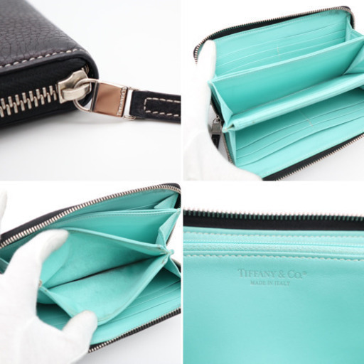 《TIFFANY&Co/プレート付きラウンドファスナー ブラック》Bランク 格安