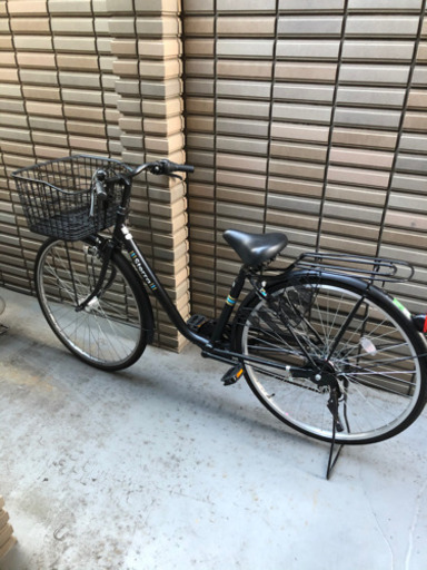 【美品】27インチ自転車　ブラック 6変速