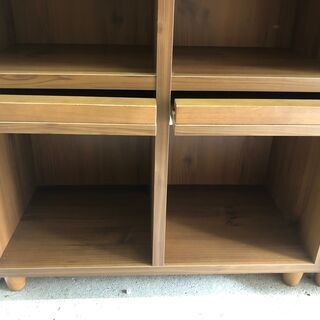 【リサイクルショップどりーむ天保山店】3225　マガジンラック　棚　木目　オシャレ　ブラウン　中古品　人気の画像