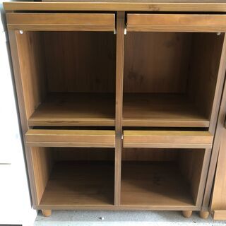 【リサイクルショップどりーむ天保山店】3225　マガジンラック　棚　木目　オシャレ　ブラウン　中古品　人気の画像