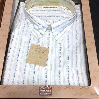 ●新品 メンズ ワイシャツ ストライプ柄シャツ LLサイズ