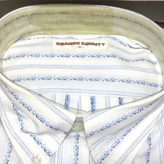 ●新品 メンズ ワイシャツ ストライプ柄シャツ LLサイズの画像