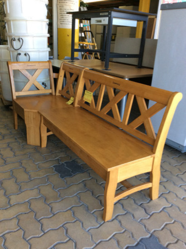 木製ベンチセット/収納付ベンチシート・コーナーベンチ