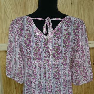 KLEIN PLUS シースルー 花柄 シフォン シャツ*a0040の画像