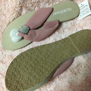 新品　ビーチサンダル　ラインストーン  24-24.5の画像