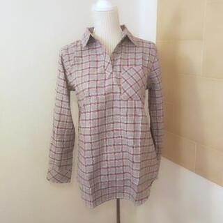 新品タグ付き 綿100%グレーチェック シャツチュニック