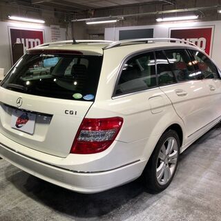 自社ローン★保証人不要★全国対応★メルセデスベンツ　Ｃ２００ＣＧＩブルーエフィシェンシＷアバンＧ★上品なホワイト★純正ナビ・TV・DVD再生可★バックカメラ★ETC★ハーフレザーシート★車検R5/3の画像