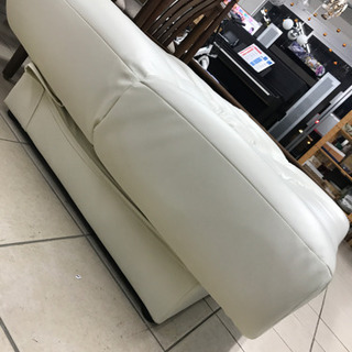 ドリンクホルダー付きソファーベッド ホワイト 180×100×40