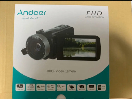 Andoer 1080P HDデジタルビデオカメラ 最大2400万ピクセル 新品未使用品