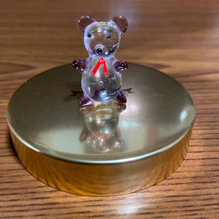 【ガラス細工 くま クリスタル 置物 Bear 茶色】の画像