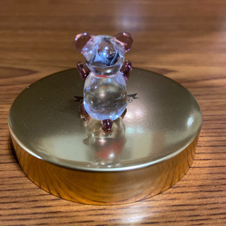 【ガラス細工 くま クリスタル 置物 Bear 茶色】の画像