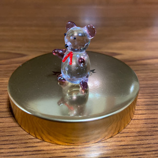 【ガラス細工 くま クリスタル 置物 Bear 茶色】の画像