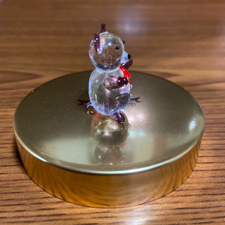 【ガラス細工 くま クリスタル 置物 Bear 茶色】の画像