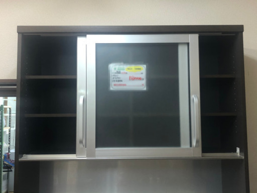 【リサイクルサービス八光　田上店　配達・設置OK】パウモナ　ダークブラウン大型食器棚