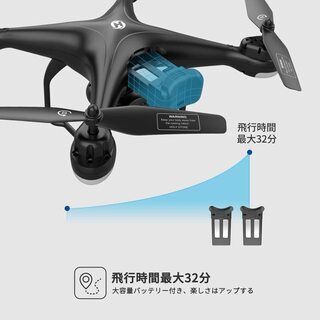 【新品】Holy Stone ドローン GPS搭載 カメラ付き 200g以下 最大飛行時間32分 バッテリー2個付き 1080P 広角HDカメラ フォローミーモード オートリターンモード モード1/2転換可能 FPVリアルタイム 高度維持 国内認証済み 充電器付き HS120Dの画像
