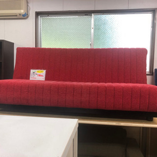 【リサイクルサービス八光　田上店　配達・設置OK】フランスベッド（ソファBED）スイミー　レッド　ローレッグ