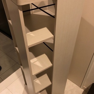 譲ります！回転式本棚　アッシュホワイトの画像