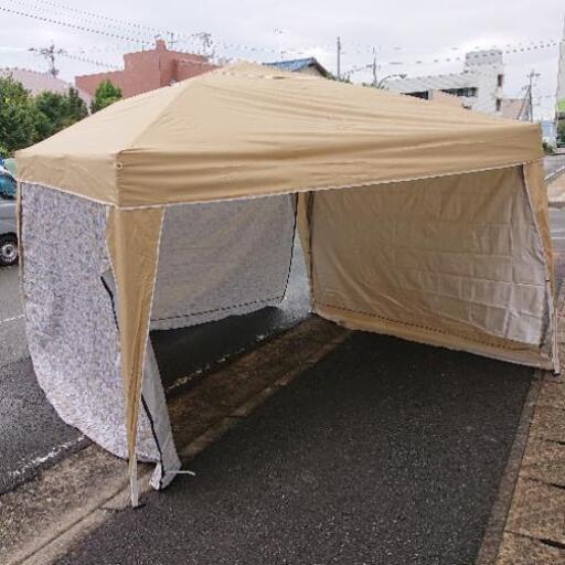 フィールドア3m×3mワンタッチタープ サイドシート付き