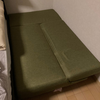 ニトリ　ソファベッド　モスグリーンの画像