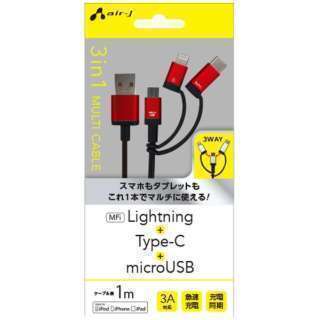 新品 Apple認証 3in1 Lightning Type-C...