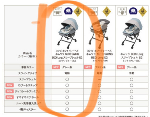 【あと半年保証あり！】コンビ　ネムリラ　オートスイング