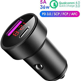     【PD3.0+QC4.0-急速充電】 カーチャージャーシ...