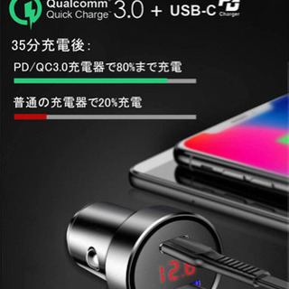     【PD3.0+QC4.0-急速充電】 カーチャージャーシガーソケット の画像