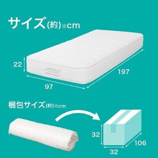 【ニトリ】N-sleep シングルマットレス / (Nスリープ S1) / ホワイト / 厚み22cmの画像