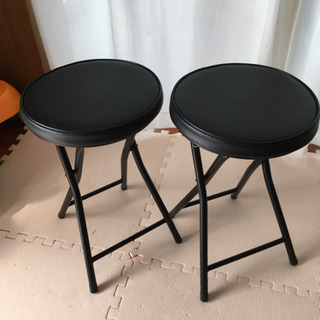 折りたたみ式　パイプ椅子2脚セット