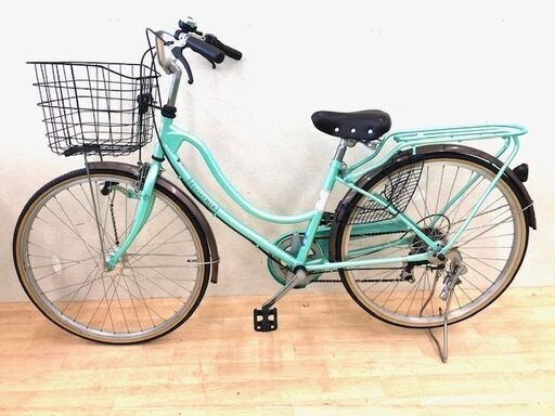 FLOATMIX　シティサイクル　自転車　26インチ　6段　荷台付き