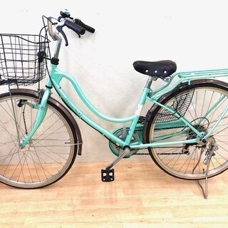 FLOATMIX　シティサイクル　自転車　26インチ　6段　荷台付きの画像