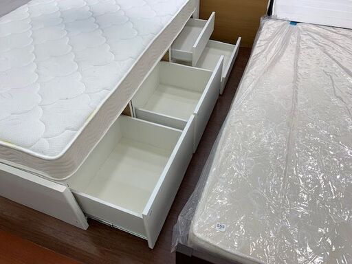 ニトリ　引き出し付きセミダブルベッド　ホワイト　【トレファク所沢店】