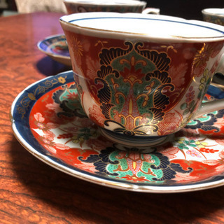 取引中】柄違いのコーヒーカップ5客セット。林九郎作の画像