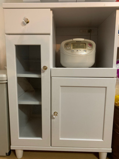 【美品】アンティーク　食器棚　炊飯器付