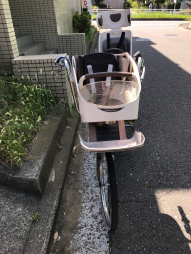 【取引未成立につき値下げ】ブリジストン 26インチ電動アシスト自転車　中古品/ジェルブラウン色/前後子供シート有