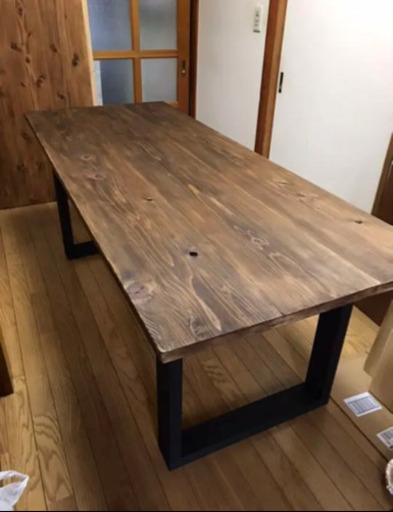 お買い得 長さ180cm 無垢材を使ったヴィンテージ調ダイニングテーブル 近場お届け無料