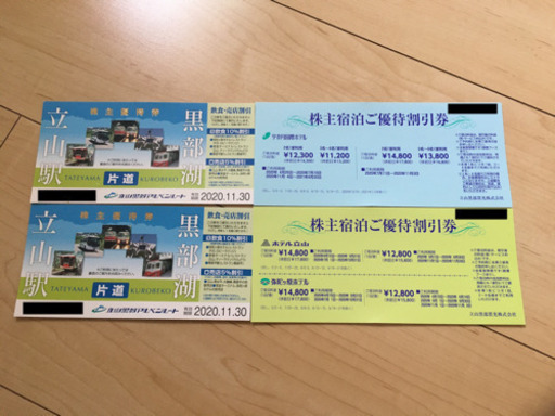 立山黒部アルペンルート　チケット2枚1組(往復)