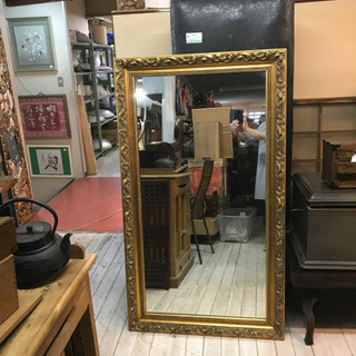 JF00875 額縁付き鏡 アンティーク インテリア 姿見