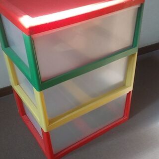 可愛い三段収納ケース　美品の画像