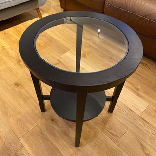 千葉/引取限定】イケア センターテーブル ガラステーブル楕円