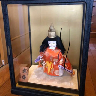 【無料】日本人形  平安人形  観梅  三陽作  ガラスケース付...