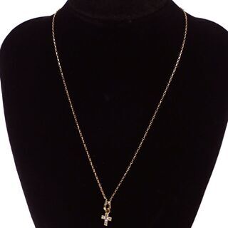 E348 美品 ロイヤルオーダー K18 18K ダイヤ入り ネックレス クロス