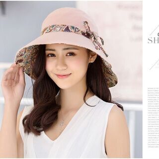 レディース 帽子 ハット コンパクト UVカット専用 小顔効果 お出かけ 折りたためる 日常生活 56の画像