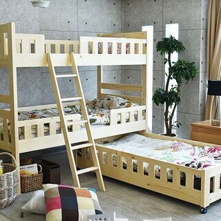 三段ベッド　スライドベッド　キッズ用の画像