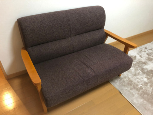 2人用ソファー (ブラウン)