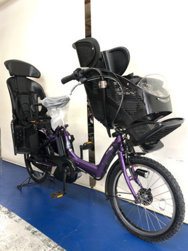 ヤマハ　パスキッスミニ　20インチ 3人乗り 8.7ah 紫　デジタル　電動自転車