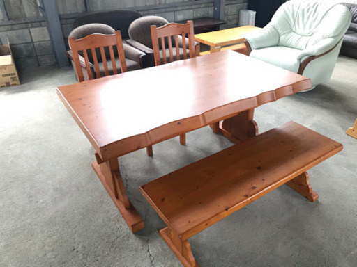 木製　ダイニングテーブル　イス　ベンチ