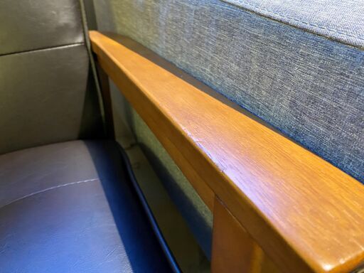 ソファ ベンチタイプソファ ハイバックソファ 2人掛け 2.0P 2シーター ダークブラウン 中古品