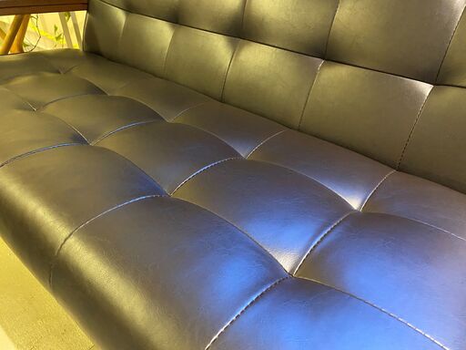 ソファ ベンチタイプソファ ハイバックソファ 2人掛け 2.0P 2シーター ダークブラウン 中古品